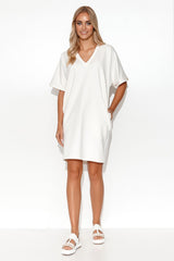 beige daydress for women, luxe & functional, makadamia fashion