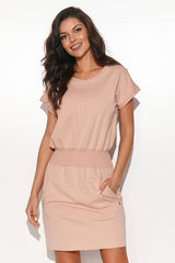 beige daydress for women, light & breathable, numinou fashion