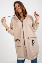beige sweatshirt for women, clean & charming, relevance fashion