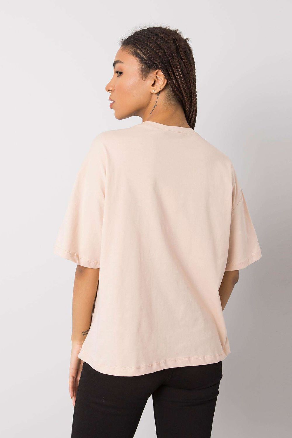 pink t-shirt for women, flowy & glamorous, rue paris fashion