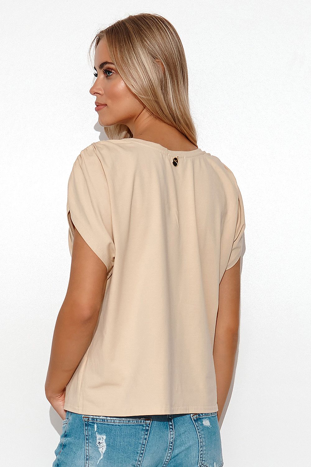 beige blouse for women, romantic & rich, makadamia fashion