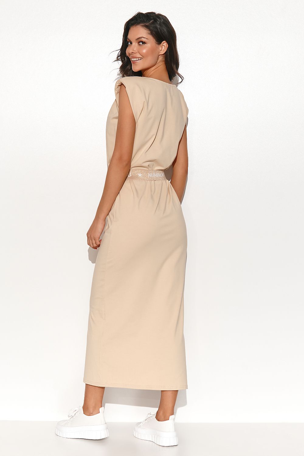 beige daydress for women, flowy & classic, numinou fashion