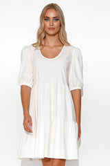 beige daydress for women, modern & lightweight, makadamia fashion