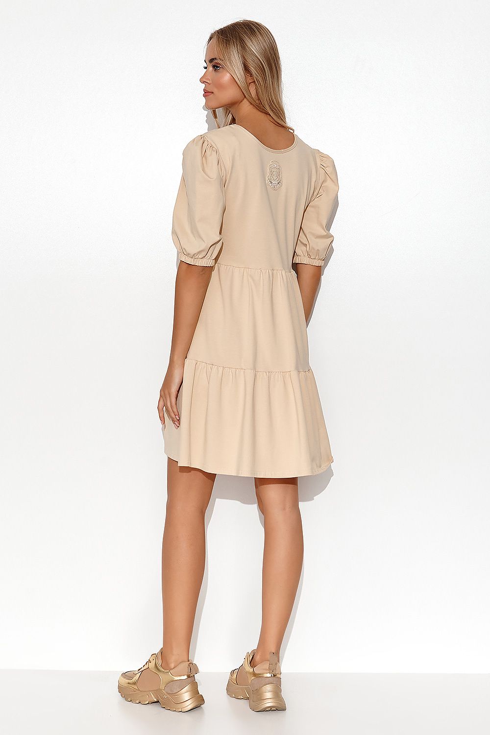 beige daydress for women, modern & lightweight, makadamia fashion
