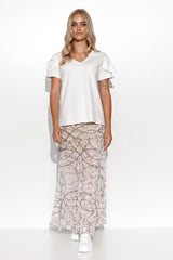 beige blouse for women, cute & formal, makadamia fashion