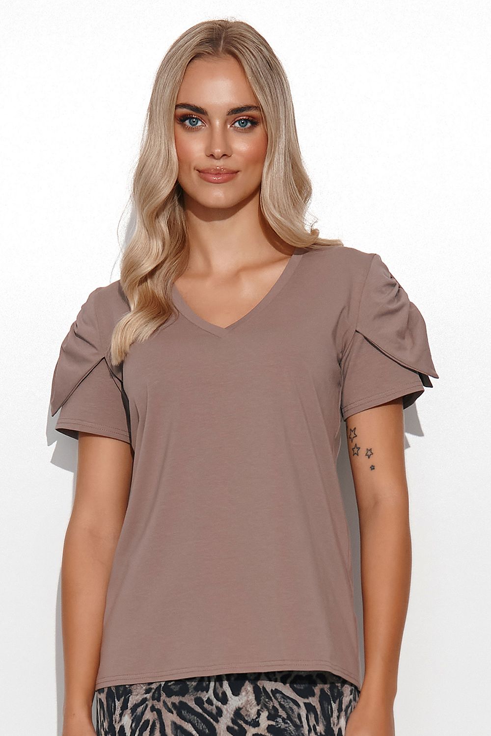 beige blouse for women, cute & formal, makadamia fashion