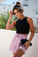 beige shorts for women, sophisticated & refined, ivon fashion