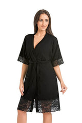 black bathrobe for women, chic & relaxed, teyli fashion