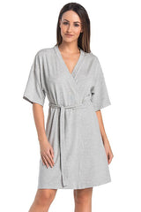 grey bathrobe for women, relaxed & beautiful, teyli fashion