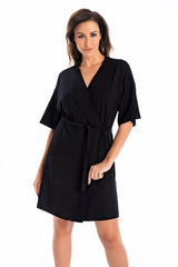 black bathrobe for women, glamorous & formal, teyli fashion