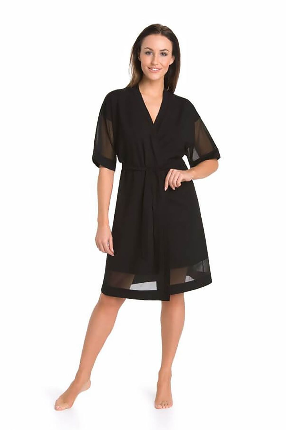 black bathrobe for women, flattering & simple, teyli fashion