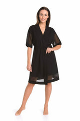 black bathrobe for women, flattering & simple, teyli fashion