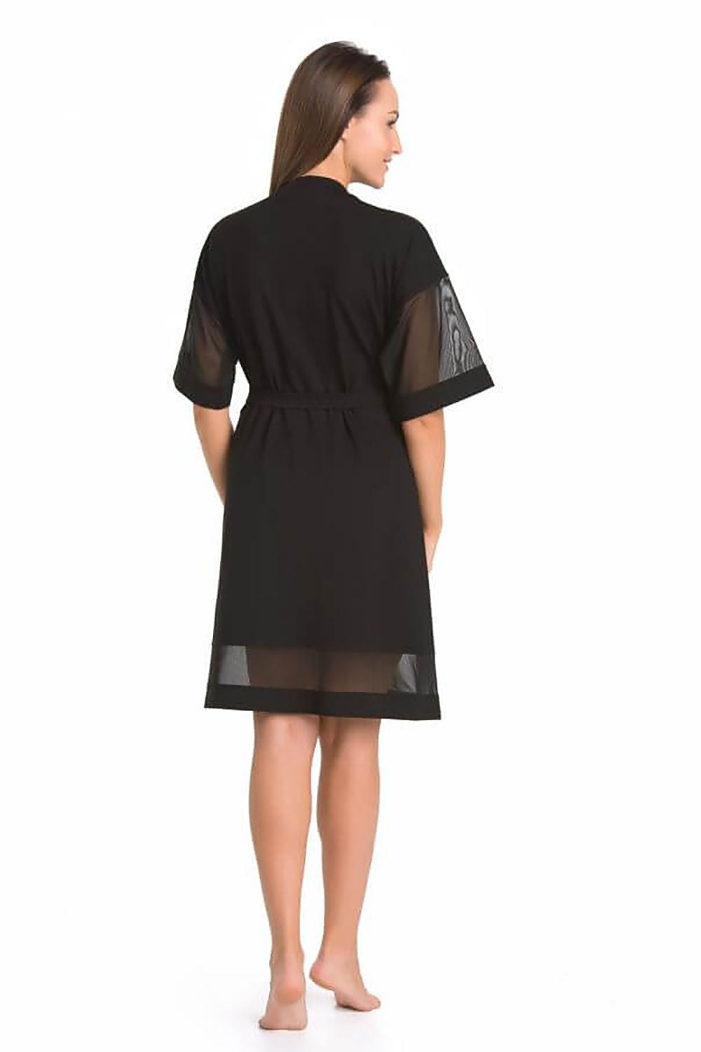 black bathrobe for women, flattering & simple, teyli fashion