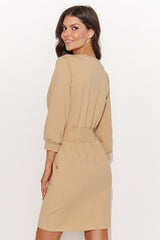 beige daydress for women, youthful & graceful, numinou fashion