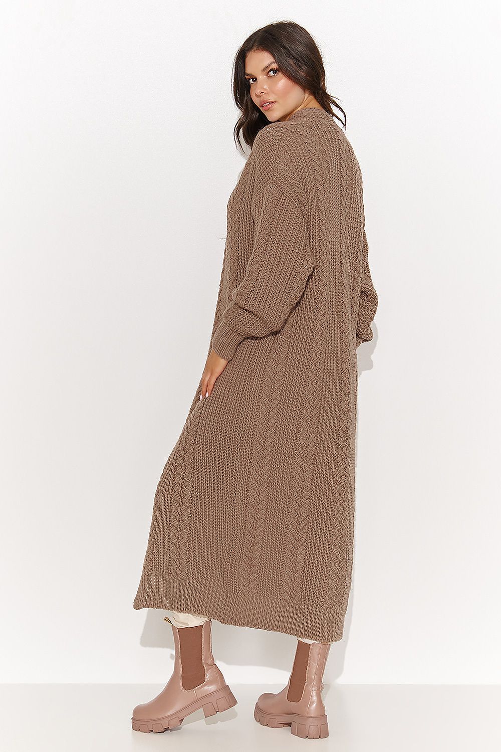 beige cardigan for women, airy & contemporary, numinou fashion