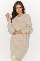 beige long jumper for women, casual & cute, numinou fashion