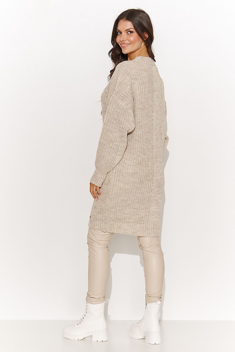 beige long jumper for women, casual & cute, numinou fashion