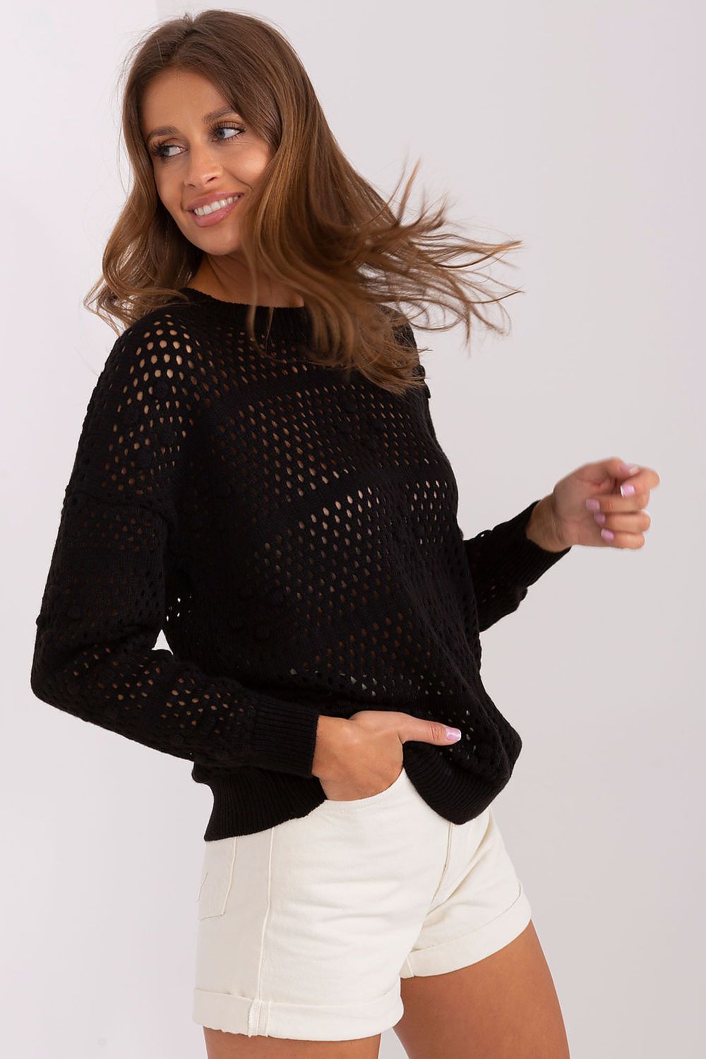 black jumper for women, relaxed & dainty, badu fashion
