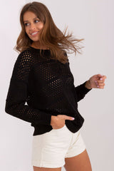 black jumper for women, relaxed & dainty, badu fashion