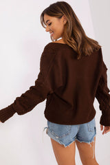 brown cardigan for women, sophisticated & comfy, badu fashion
