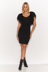 black evening dress for women, polished & rich, makadamia fashion