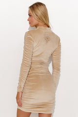 beige daydress for women, chic & structured, makadamia fashion