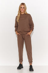 brown set for women, feminine & shimmering, makadamia fashion