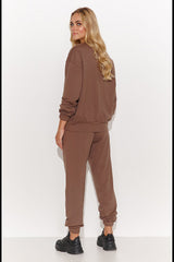 brown set for women, feminine & shimmering, makadamia fashion