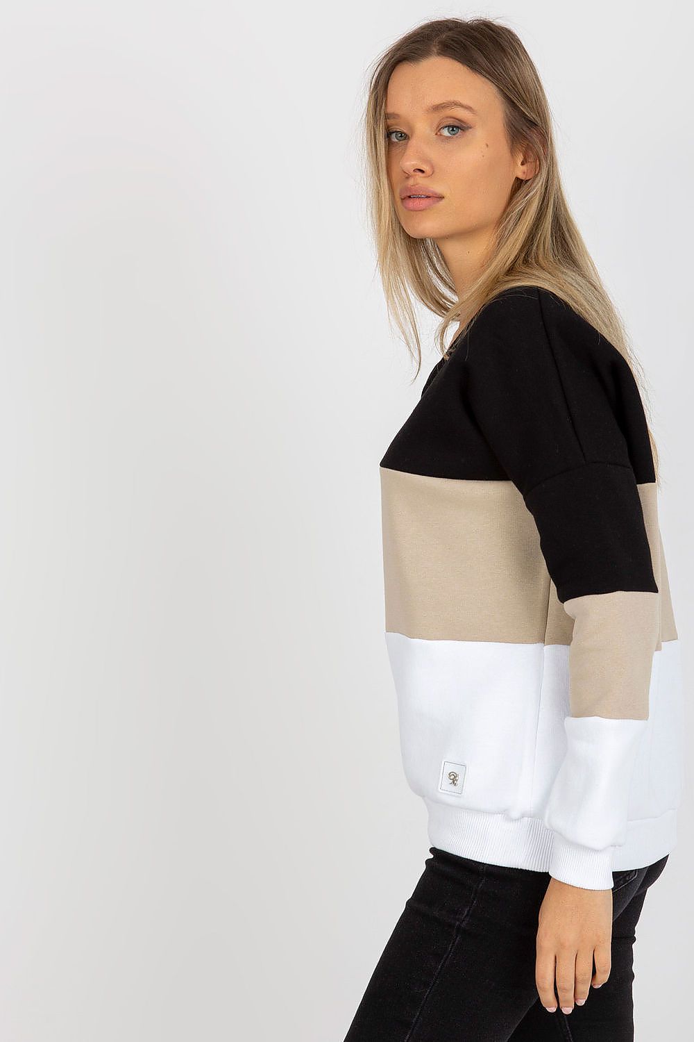 black sweatshirt for women, effortless & stretchy, relevance fashion