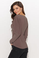 brown blouse for women, soft & bright, numinou fashion