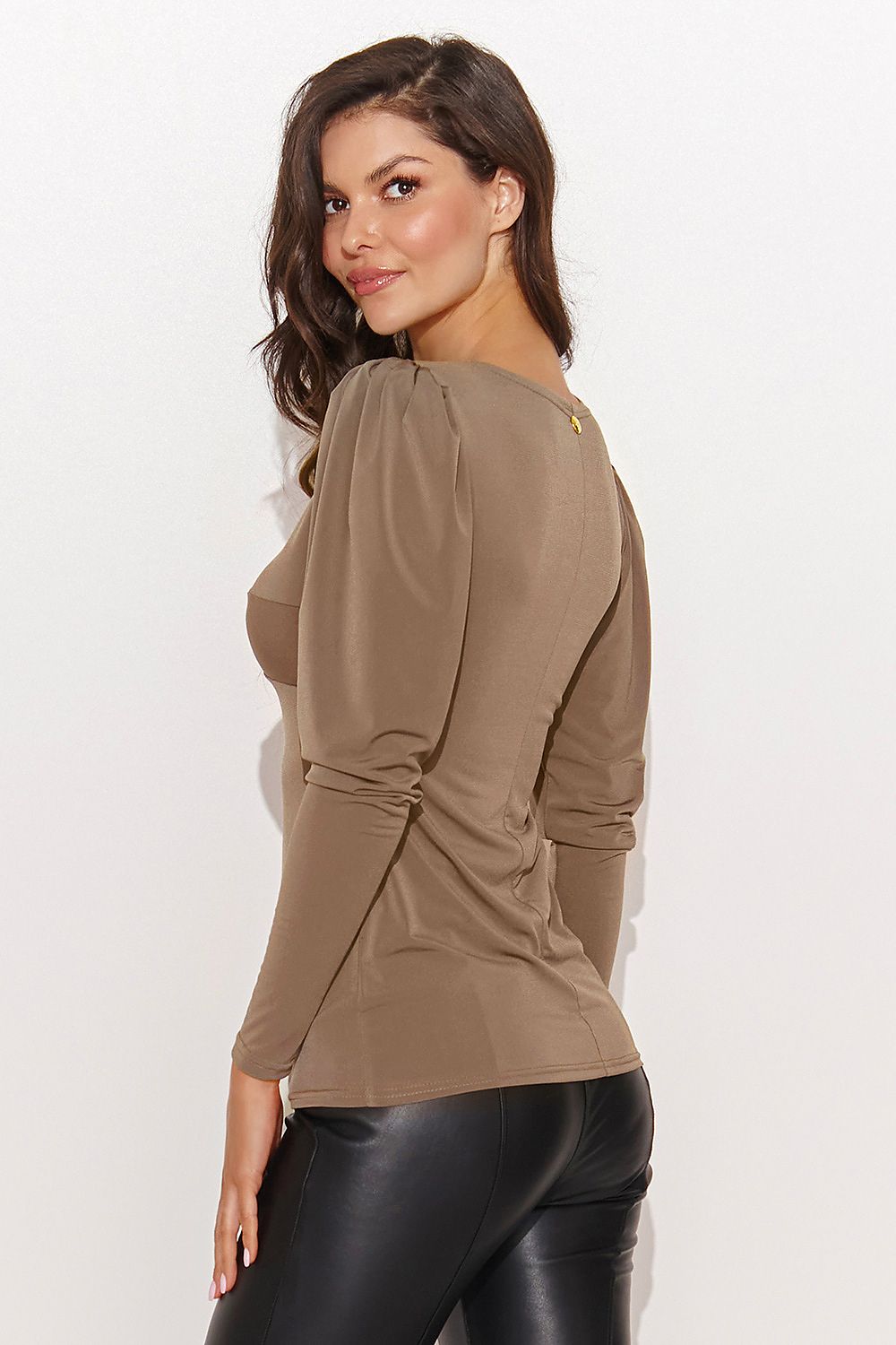 brown blouse for women, soft & bright, numinou fashion