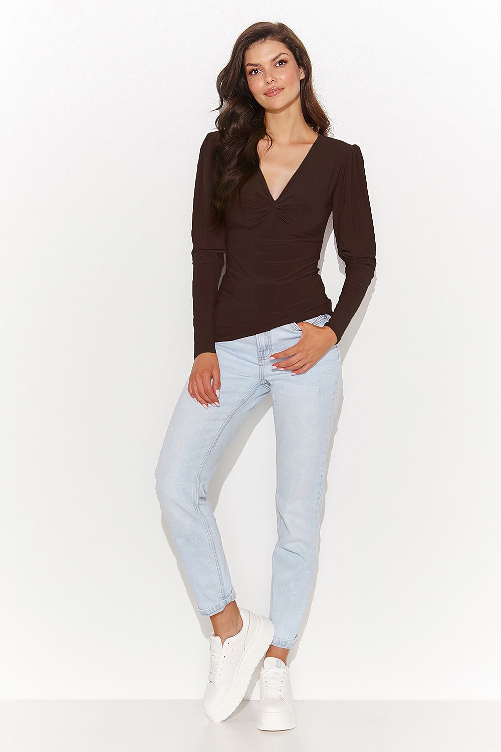 brown blouse for women, soft & bright, numinou fashion