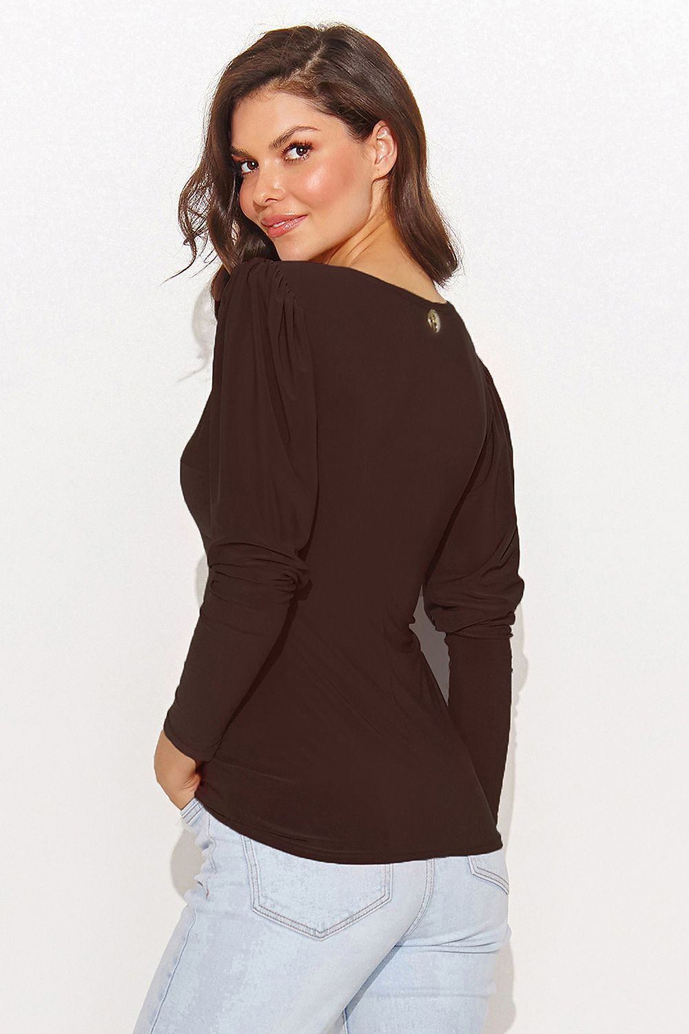 brown blouse for women, soft & bright, numinou fashion