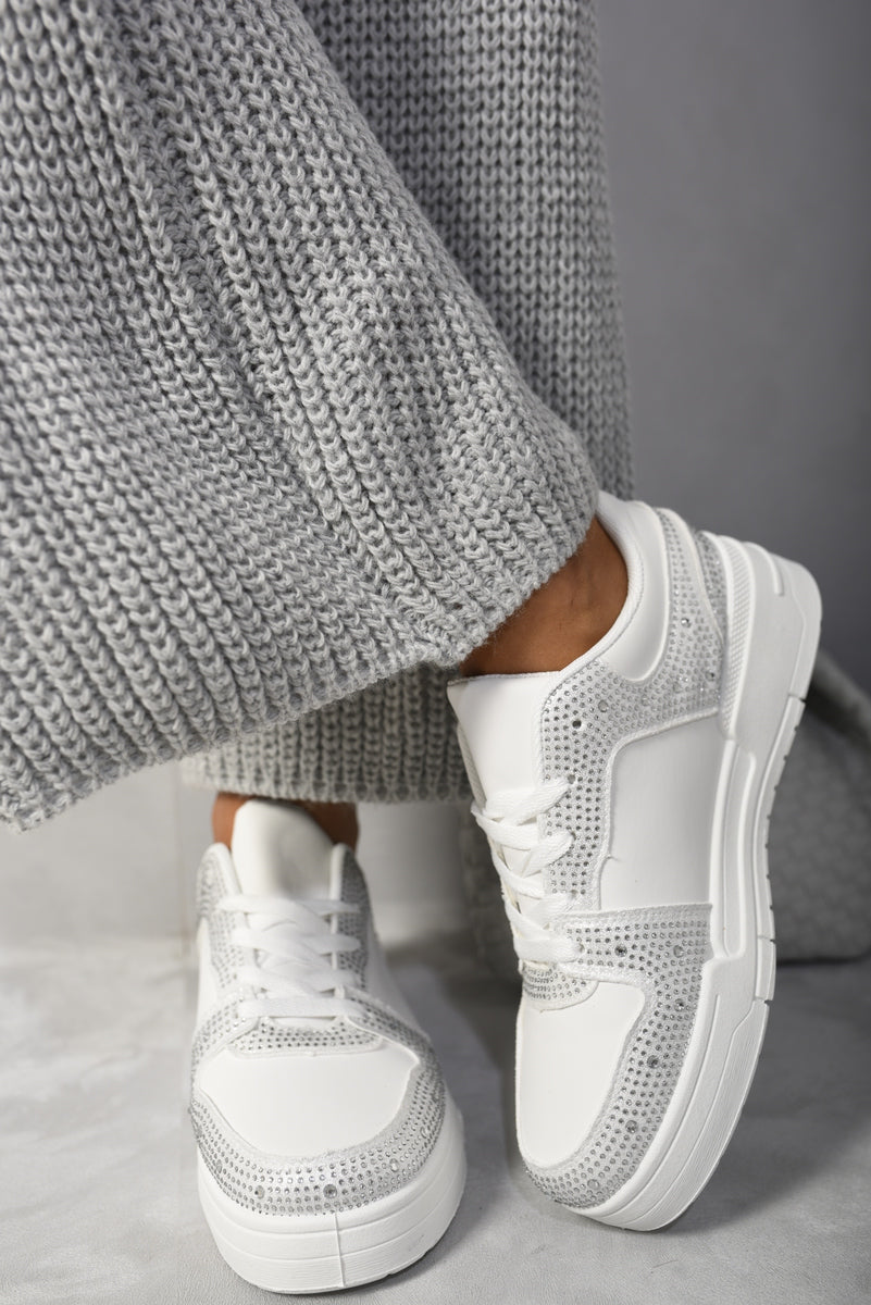 black sparkly crystal embellished trainers for women, lightweight & graceful, moda fashion